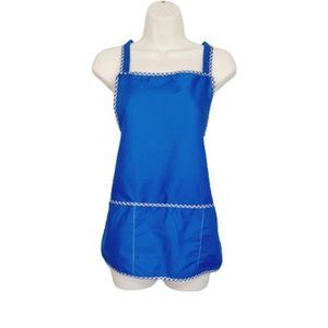 New Fabric Kitchen Apron with Pockets One Size Blue Color Adjustable Lace